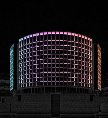 蓝狐光电将宜宾一中曲面教学楼蜕变为 “悬浮的光教育芯片”：当数学公式在窗格间流淌成光河，当地理等高线在走廊地面起伏延伸.........