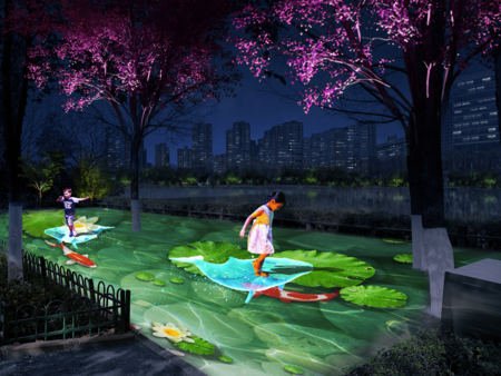 工程重新定义公园亮化价值——蓝狐光电通过 “可玩的数字湖” 破解了旱地公园的亲水困局，以 零接触交互技术 实现自然教育的魔幻表达........
